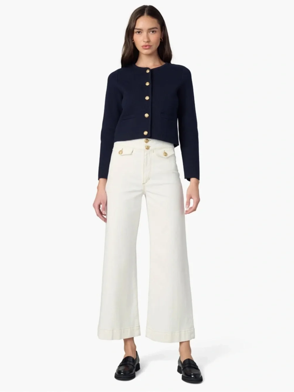 Joe's - The Ellia Ankle Wide Leg Jeans - Milk